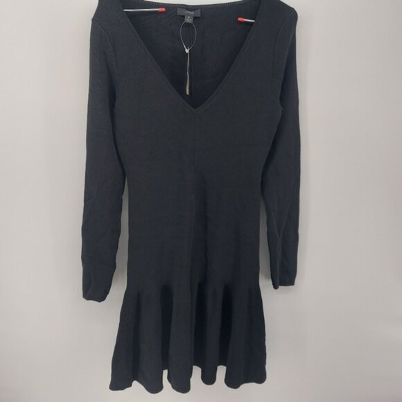 J.Crew Ruffle-hem sweater-dress Black Knit Size Small - Picture 5 of 9